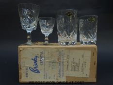 Royal Brierley suite of crystal glassware comprising six large tumblers (10.