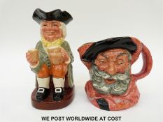 Royal Doulton large character jug 'Falstaff' and a Royal Doulton toby 'Happy John'