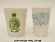 Royal Doulton June 1902 Coronation beaker and another Victorian example