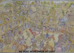 Terry Thomas signed print 'The Quiet Cotswold Living' 23x29cm,