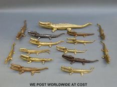 Approximately fifteen crocodile or similar novelty nutcrackers
