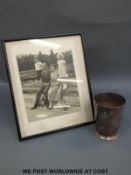 A signed photograph of Queen Elizabeth, Prince Philip and family presented to J F P Land,