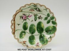 A first period Worcester Blind Earl plate c1770 with painted flowers,