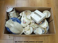 A quantity of 19thC and later ceramics to include tea ware, loving cup etc.