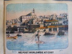 An olive wood album of pressed flowers and prints