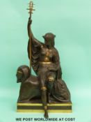 After Louis Julien (Jules) Franceschi (1825-1893) Egyptian revival patinated and gilded bronze