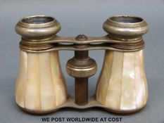 A pair of mother of pearl opera glasses