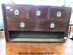 An early 20thC mahogany ship's cabinet with three over two drawers,
