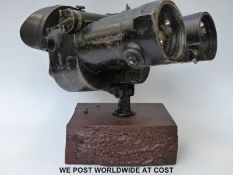 A pair of German WWII Carl Zeiss Kriegsmarine 20 degree 10 x 80 binoculars with Nazi eagle and