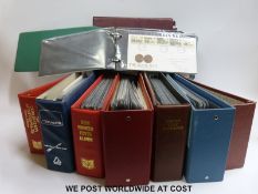 Five albums of GB first day covers, presentation packs and two empty albums.