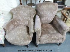 Two 19thC upholstered chairs