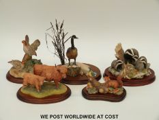 Five Border Fine Arts models 'Evening Shadows' signed by Ayres,