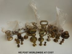 A quantity of various weights to include coin weight, Macawber & Son flat stacking,