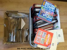 Two boxes containing a large quantity of stamps, folders, catalogues, first day covers etc.