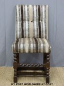 An 17th/18thC peg jointed oak hall chair,