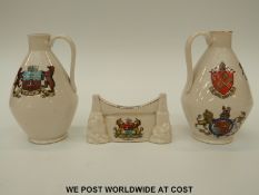 W H Goss Roman jug with Bath crest together with another similar example for Bath and a Willow Art