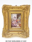 A 19thC French enamel on copper plaque, probably Limoges,