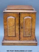 A Victorian walnut table-top three-drawer collector's cabinet (height 32cm)