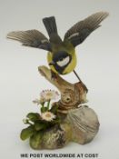 Boehm porcelain study 'Great Tit with Common Daisies' (limited edition 54/200,