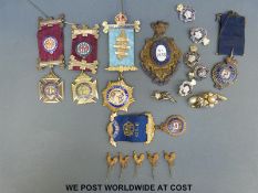 A quantity of RAOB medallions to include hallmarked silver examples