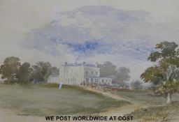 Attributed to James Duffield Harding watercolour of a stately home in landscape (22 x 34cm) and a