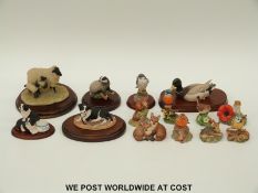 A collection of Border Fine Arts animal and bird figures,