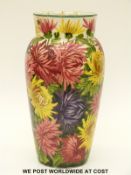Wemyss large vase decorated with chrysanthemums (33cm tall)