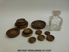A quantity of brass weights to include City of Bristol, Somerset, Avery,