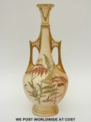 Royal Worcester blush ivory large twin handled vase (41cm tall)
