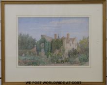 James Allen Shuffrey BWS (1859-1939) signed, framed and glazed watercolour Ham Court, Bampton,