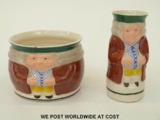 Two items of Goss china, one a model of the Stratford toby jug,