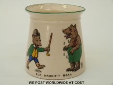 W H Goss The Naughty Bear cup /tankard (7cm tall)