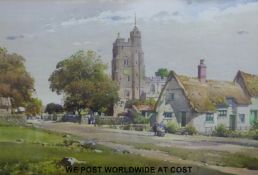 Noel Harry Leaver (1889-1951) watercolour of Cavendish village, Suffolk, signed lower left,