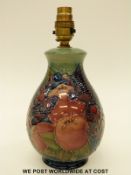 Moorcroft table lamp in the Finches pattern by Sally Tuffin (26cm tall)