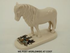 Goss Shetland pony on base with crest for Earl of Caithness,