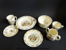 Eight items of Royal Doulton Bunnykins ware