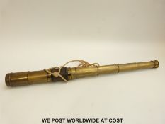 A 19thC six draw brass telescope,