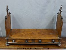 A Victorian mahogany Gothic revival book safe with two drawers,