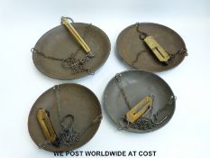 Four spring balances,