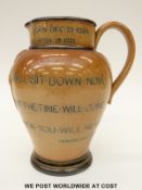 Doulton Lambeth Benjamin Disraeli commemorative salt glazed jug (22cm tall)