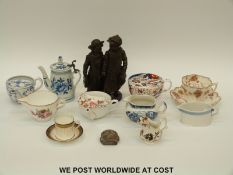 A collection of ceramics and collectables including moustache cup, baby feeding cups, Copenhagen,