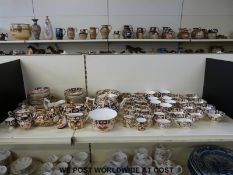 A large quantity of Royal Crown Derby Imari 2451 and 1128 pattern tea ware and further Davenport,