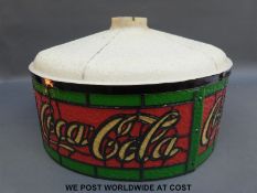 A Coca-Cola leaded glass style advertising lampshape