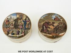 Two Prattware pots,