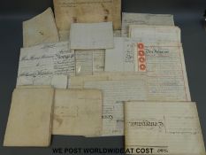 A quantity 18th/19th Century indentures and legal documents relating to Witney/Oxfordshire area,