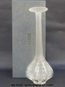 Lalique Claude clear and frosted glass bottle vase with engraved decoration,