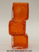 Whitefriars tangerine drunken bricklayer vase, designed by Geoffrey Baxter,