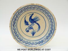 A 17th / 18thC Delft bowl (34cm diameter)