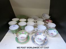 A quantity of decorative tea ware including Foley, Royal Worcester,