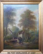 George Harris (1855 - 1936) oil on canvas Snuff Mill Race, Frenchay, Nr.